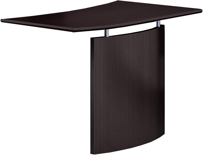 Pemberly Row Contemporary Left-Hand U-Bridge, 48" W x 24" D x 29.5" H, Laminate Construction, Mocha Finish, Versatile Office Furniture for Indoor Workspace Configuration