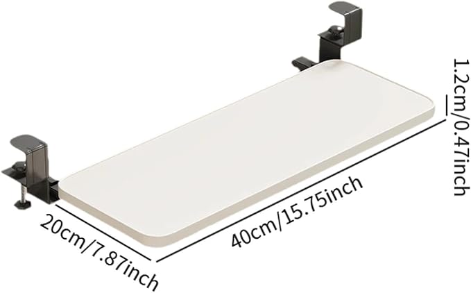 Desk Extend Tray Desk Extend Shelf Board Ergonomic Table Mount Portable Home Office Wrist Support Arm Rest Expansion, 40cmx20cmx1.2cm