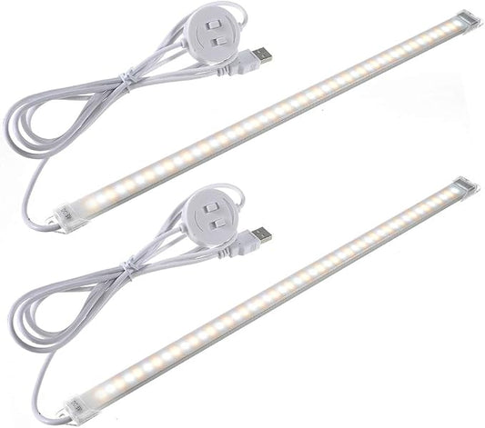 Dimmable Under Cabinet Lighting, Portable USB Reading Strips Craft Light Eye-care LED Desk Reading Lamp Light Great for Craft Table,Pianos,Music Stands,Kitchen,Wardrobe,Shelf,Drawer (warm&cool)