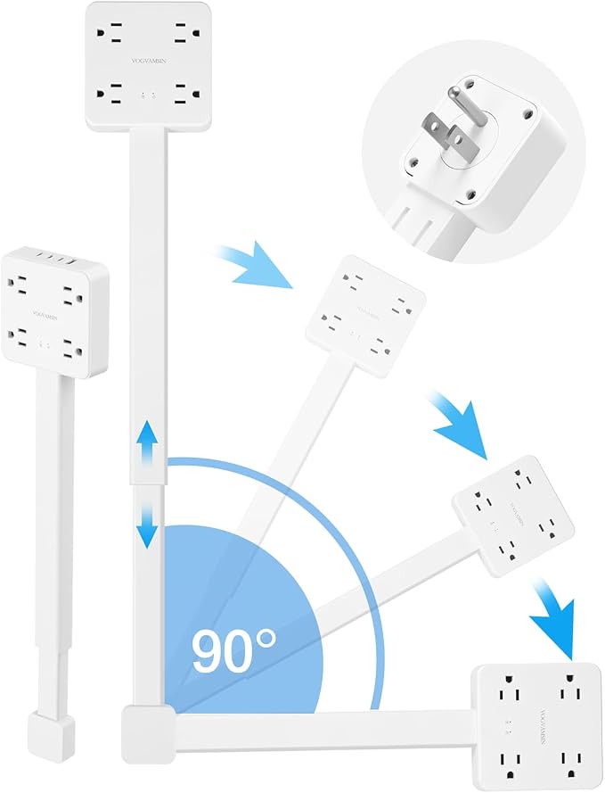 Desk Clamp Power Strip, Surge Protector with 6 AC Outlets and 4 USB Ports, Desk Mount Charging Station, Fit 1.97in Tabletop Edge Thick, 6FT Extension Cord, for Home Office Gaming Accessorie