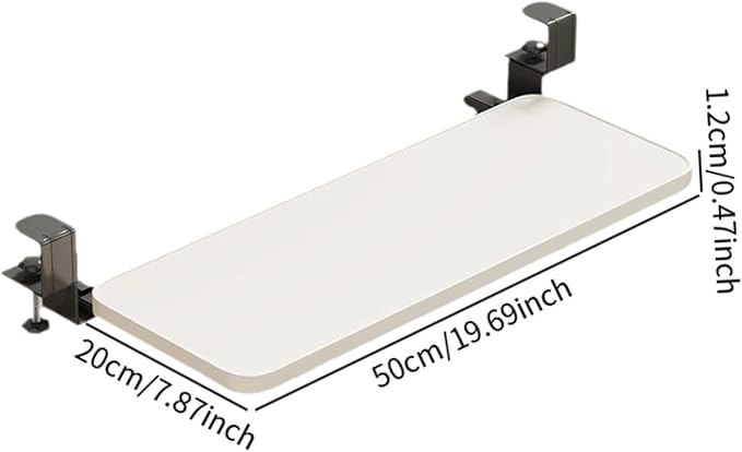 Desk Extend Tray Desk Extend Shelf Board Ergonomic Table Mount Portable Home Office Wrist Support Arm Rest Expansion, 50cmx20cmx1.2cm