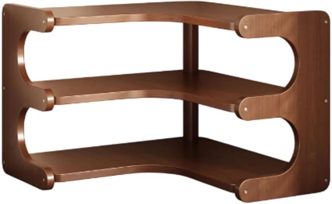 Corner Desk Organizer Desktop Corner Organizer Shelf Desk Organizer Rack Cup Organizer Rack Efficient Wooden Suitable for Kitchen Office Home, 35x35x31cm