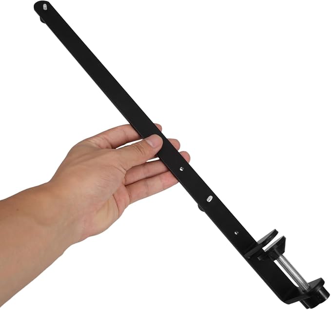 Didiseaon Adjustable over the Table Rod Stand Black Desktop Stand with 2 Perforated Board Brackets Height Adjustable Desk Mounting Bracket for Pegboards Home and Office Organization