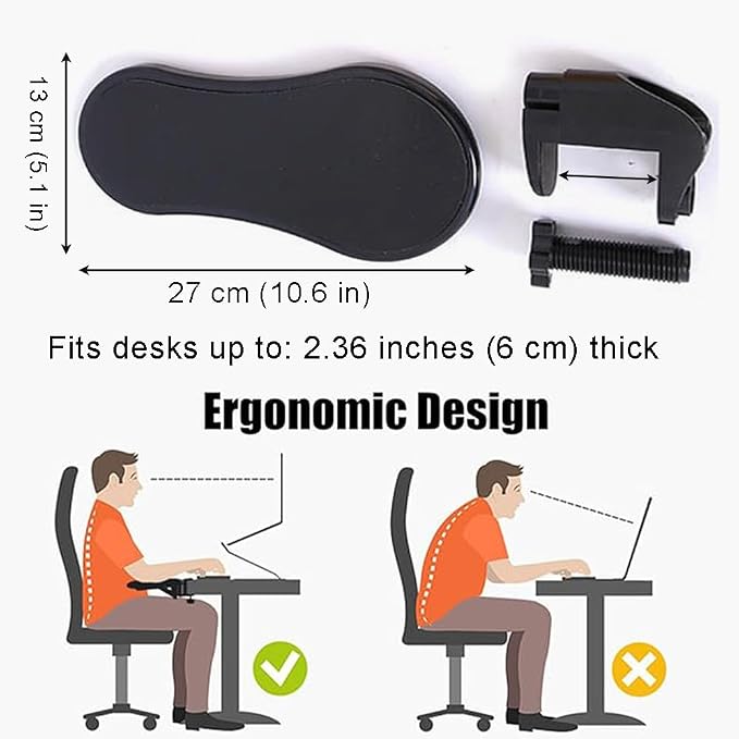 Ouliget Arm Rest Support for Desk,180° Rotating Adjustable Computer Desk Armrest Extender,Desk Arm Wrist Rest Shelf Ergonomic Fatigue Relief Arm Rest