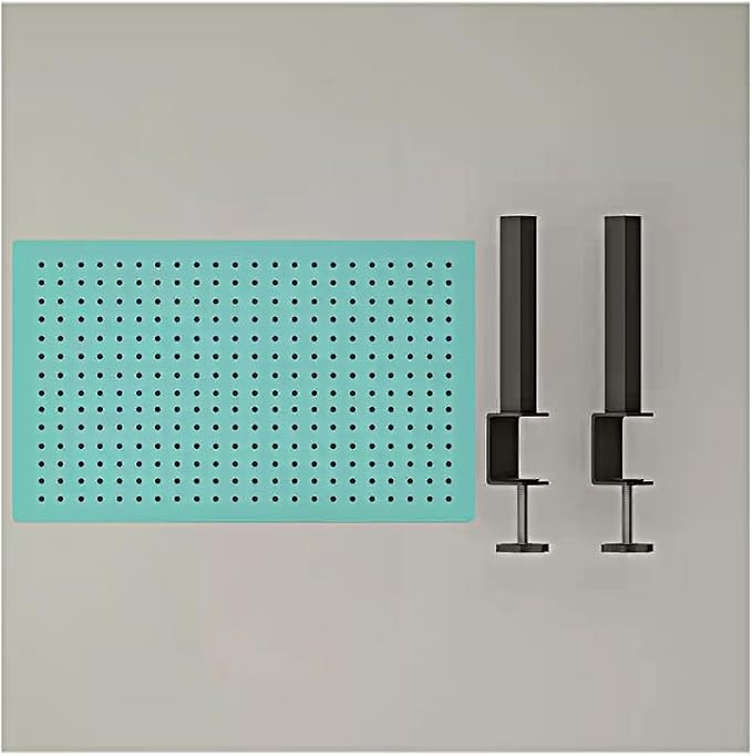 Clamp on Desk Organizer Shelf, Metal Desk Partition Panel, Desk Extender with Pegboard, Multifunctional Desktop Display Stand,Blue,Large