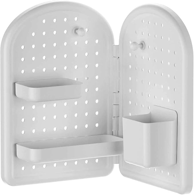 Desktop Corner Organizer Stand,Standing Storage Shelf,Multipurpose,Modern Corner Mounted Wall Organizer for Dressing Table, White