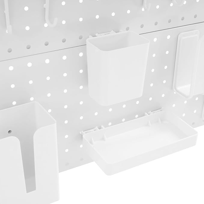 Clamp On Desk Organizer Shelf, 31.5" x 37" Desk Extender Pegboard Bookshelf Workstation Computer Desk Accessories with Shelf for Office, Privacy Panel for Gaming Desk (White, 31.5"W x 37.4"H)