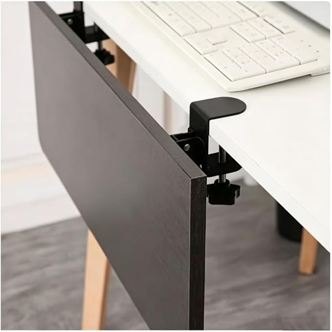 Folding Shelf Brackets,Desk Extender Clamp Bracket,7.5 Inch Black Heavy Duty Metal Collapsible,NO Board/Tray,1 Set