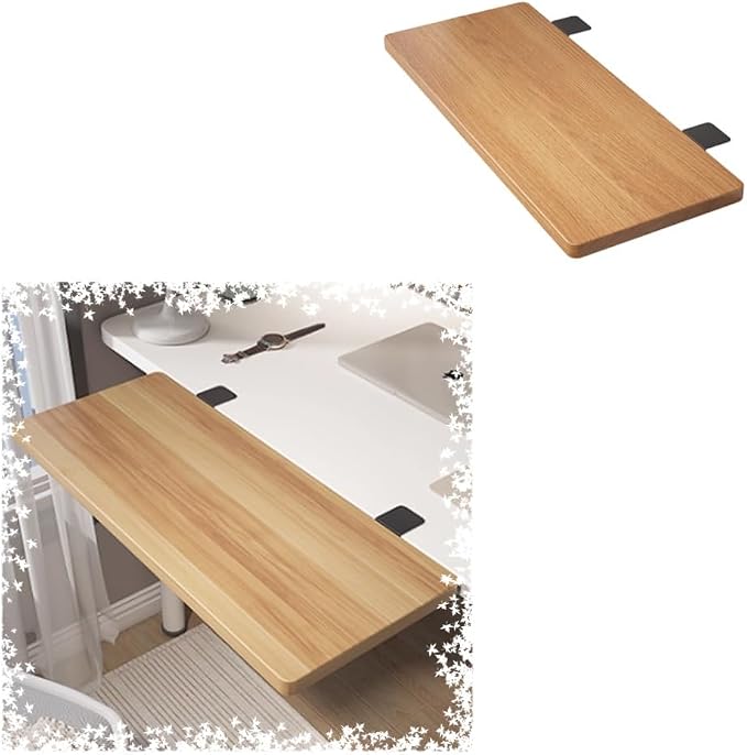 16" 20" 24" 28" 30" Desk Extender Tray，Clamp-on Foldable Keyboard Tray, Wrist Support, Desktop Extension Platform No Punching, Easy to Install(Walnut,40x24cm)