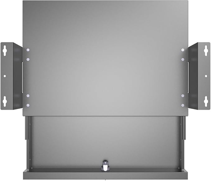 17-inch-wide Lockable Under-Desk Pull-Out Drawer | 1.9“ High Office Storage Organizer with Cable Management for Standing Desks with a Crossbar less than 3.2" High, 12 Inch Deep