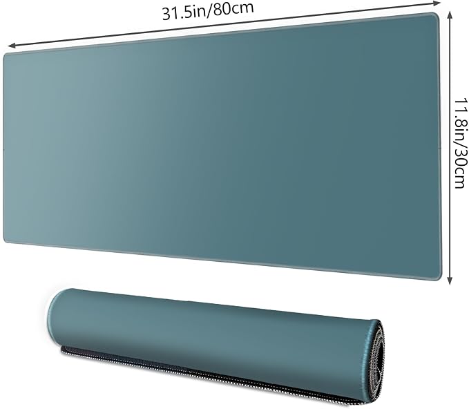 Galdas Gaming Mouse Pad XXL XL Large Long Extended Big Mousepad Non-Slip Rubber Keyboard Mouse Pad with Stitched Edges for Laptop Home Office (31.5x11.8x0.08 Inch) -Blue Grey