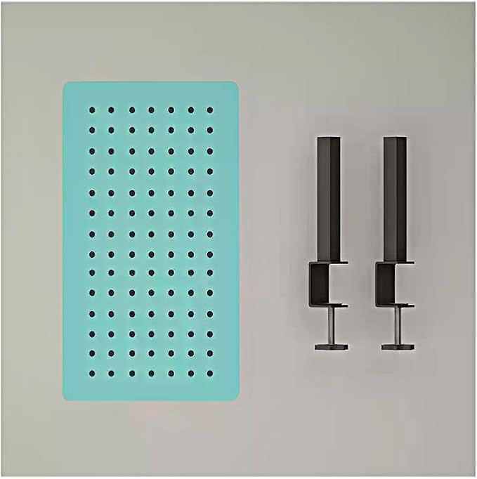 Clamp on Desk Organizer Shelf, Metal Desk Partition Panel, Desk Extender with Pegboard, Multifunctional Desktop Display Stand,Blue,Small