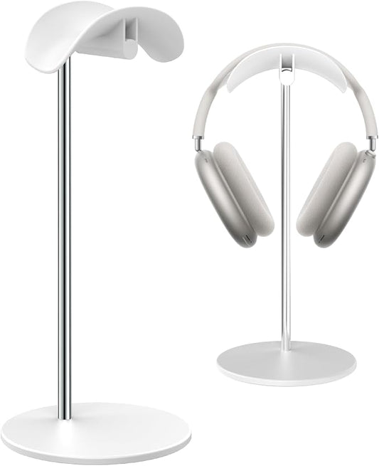 Headphone Stand, Headset Holder with Solid Base for Desk, Compatible with AirPods Max, Beats, Bose, B&O, Sony, Sennheiser, Gaming, etc (White)