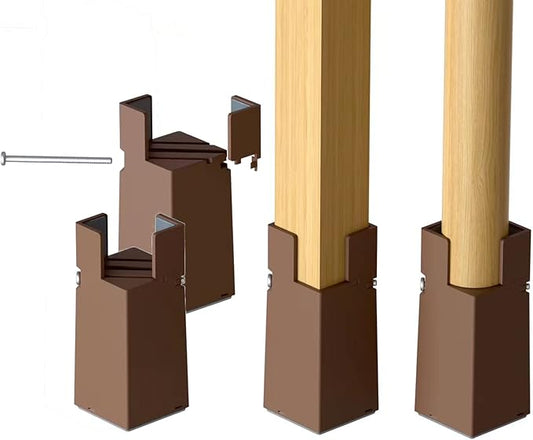 Sephyroth Adjustable Furniture Risers,4Pack Adjustable Bed Risers with Screw Clamp - Heavy Duty Sofa Tables Furniture Risers Fit for Square/Round Furniture Leg Diameter 0.8''-1.6'' (4Inch Brown)