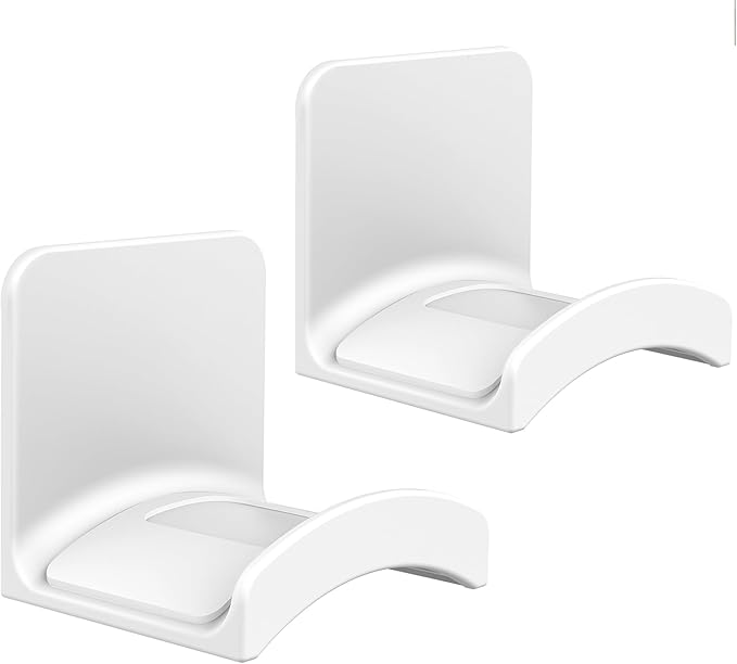 SOKUSIN Headphone Stand Headset Holder - Adhesive Gaming Earphones Hanger, Universal Desk Wall Mount Hook for All Headphone/Controller, Compatible with Beats, AirPods Max,Sony, JBL (White-2PCS)