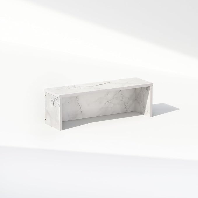 Furinno Classic Desk Organizers and Accessories, 18-Inch Desk Organizer, Desktop Organizer, for Office Supplier, Office Desk Accessories, Marble White