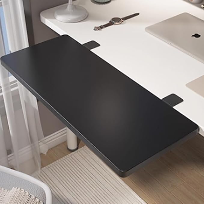 Ergonomics Desk Extender Shelf for Home and Office, Large Clamp On Keyboard Tray，90° Folding Extension Tray，Table Desk Arm Rest, Elbow Arm Support(Black,40x20m/16x8in)