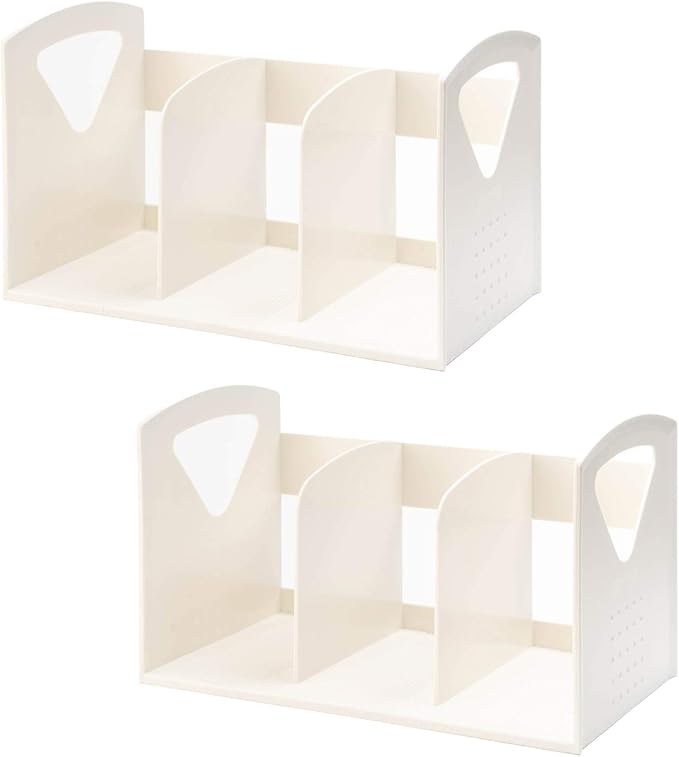 2 Pack Desk Book Shelves Small Desktop Bookshelf F Magazine Holder for Home School and Office