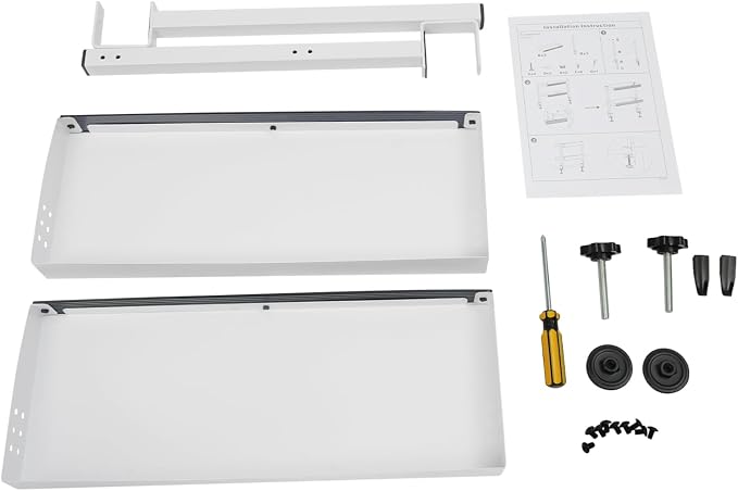 Clamp-on Desk Shelf, Laptop Organizer with Adjustable Storage Tray, Panel Clip On Desk Stand for Offices, Bedrooms, Living Rooms