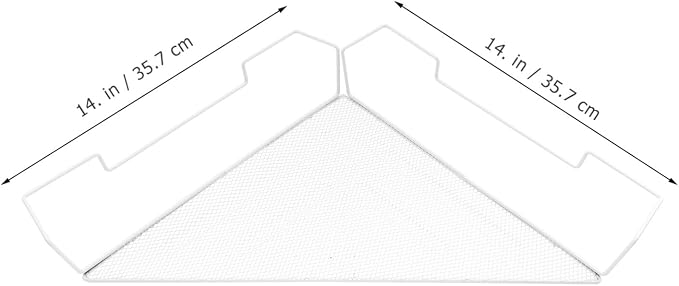 Housoutil 2PCS Corner Wall Shelf,Office Cubicle Floating Corner Shelf, Iron Desk Sundries Storage Rack Office Cubicles Hanging Corner Shelf Corner Hanging Shelf (White)