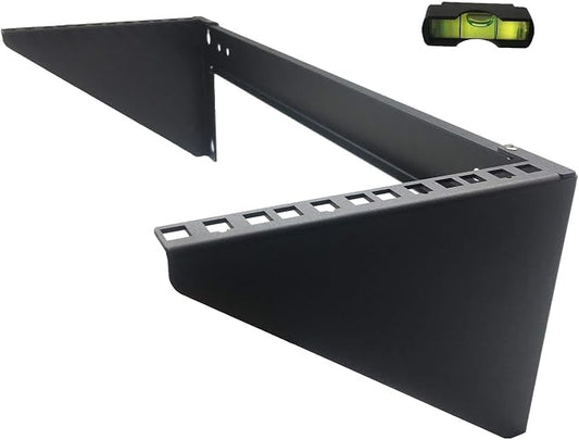 4U19 Inch Vertical Wall Mount Patch Panel Bracket and Heavy Duty 125 lbs Capacity Wall Mountable Server Rack (4U150)