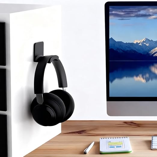 12 PCS Headphone Wall Hangers with Nano Tape, Adhesive Gaming Headphone Stand Headset Holder Hook Wall Desk Closet Door Mount for Most Headphone Controller Hat Baseball Caps (Black)