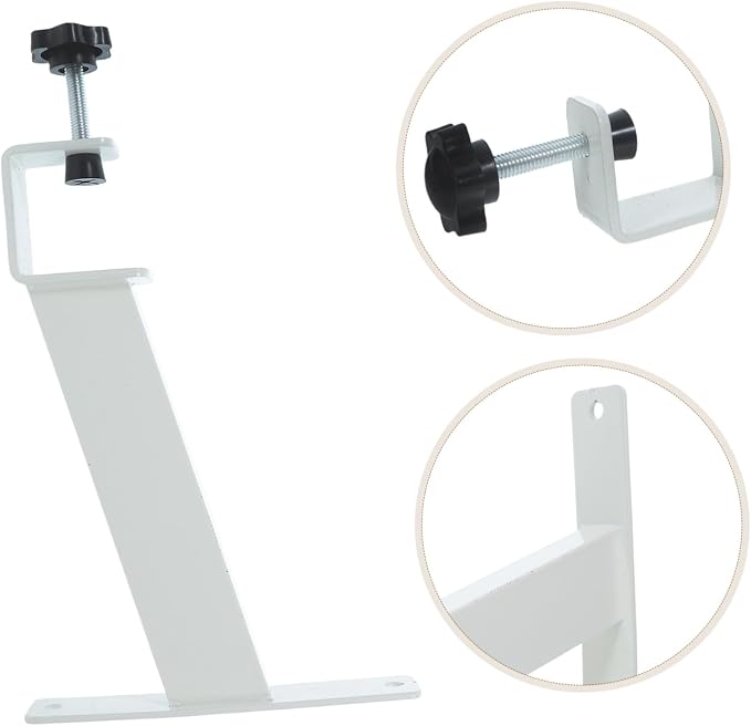 BESTYASH 2pcs White C Clamp Table Extension Bracket Legs, Heavy Duty Thickened Carbon Steel Desk Height Riser Supports for Home Office Desktop Shelf Organizer