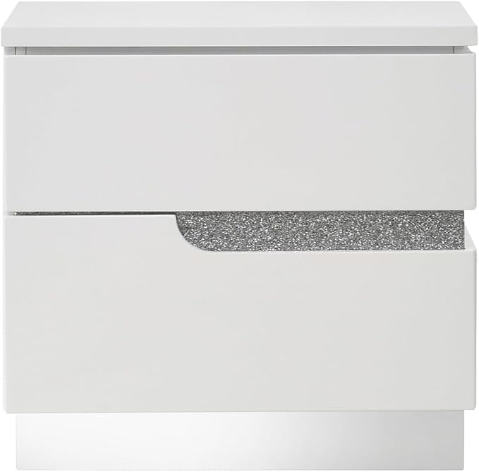 New Classic Furniture Paradox Wood 2-Drawer Nightstand, White