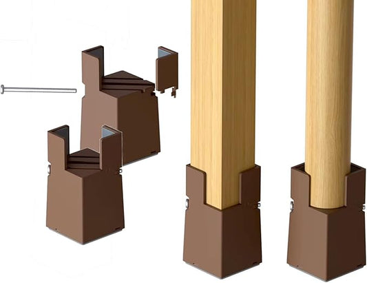 Sephyroth Adjustable Bed Risers Furniture Risers 4Pack with Screw Clamp Table Desk Chair Risers Bed Risers 2Inch Fit Furniture's Square/Round Leg Diameter from 0.8''–1.6''(2Inch Brown)