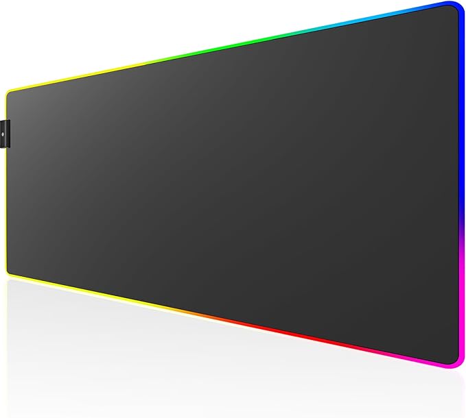 KTRIO RGB Large Gaming Mouse Pad, 35.4 x 15.7 in, RGB Black, XXXL | Smooth Micro-Weave Surface, RGB Lighting Design, Non-Slip Rubber Base, Durable Stitched Edges, Office & Home Use