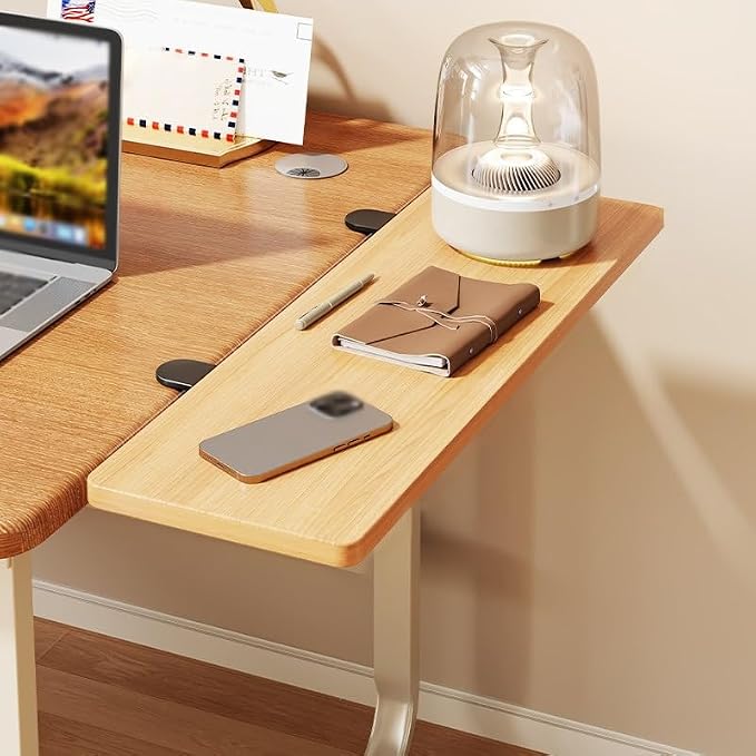 Adjustable Desk Extension, Rounded-edge Desk Extension Tray, 40-pound Weight Capacity, Expands Workspace while Saving Space(Natural,90cm/35.4in)