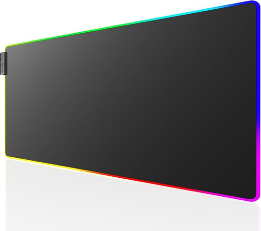 KTRIO RGB Large Gaming Mouse Pad, 31.5 x 11.8 in, RGB Black, XL | Smooth Micro-Weave Surface, RGB Lighting Design, Non-Slip Rubber Base, Durable Stitched Edges, Office & Home Use