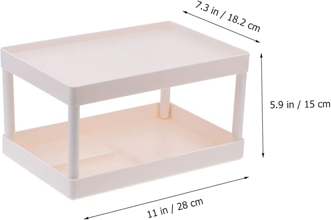 Ciieeo Space-Saving Storage Rack Desk Organizer Corner Shelf Desk Storage Cabinet Pantry Organizer Desktop Stationery Rack Household Stationery Container Sundries Pp White Material