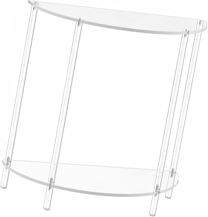 Portable Acrylic Corner Shelf Table with Two Tiers for Efficient Use of Space Saving in Any Room Organization