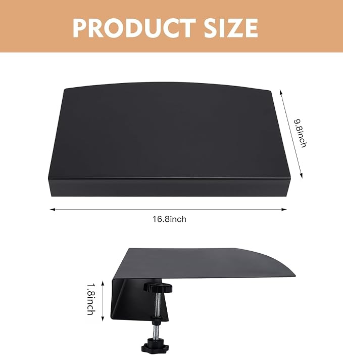 17 inch Corner Desk Connector Platform for Mounting on L-Shaped Desk Extender,Platform Extender Attachment (Black)
