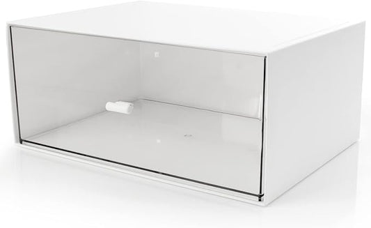 Desk Drawer Organizer, Stackable Storage Drawers, Plastic White Desk Organizers Great for Makeup Storage Bathroom Organization Accessories Etc - Large 1 Drawers (White)