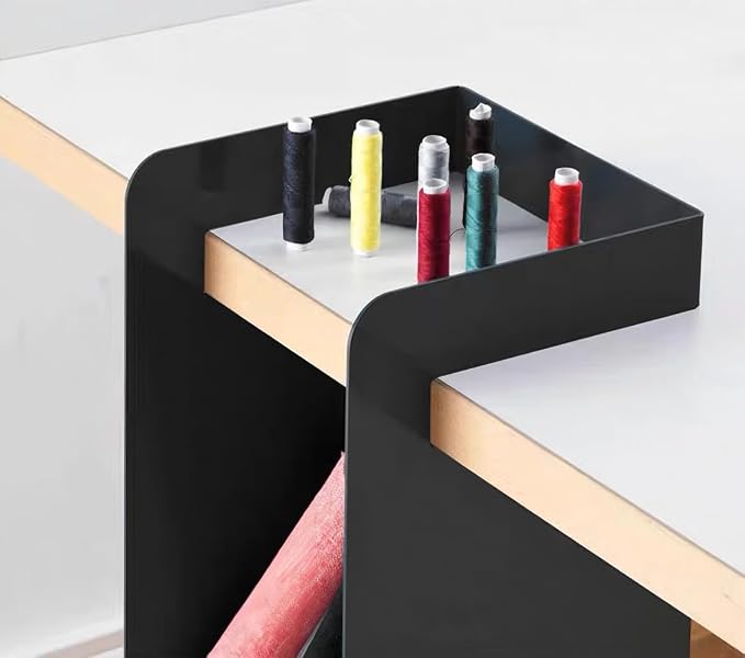 Desktop Shelf Organizer, Hanging Storage Box, Corner Storage Box, Desk Book Organizer for Office Supplies and Home Décor (Black, Small)