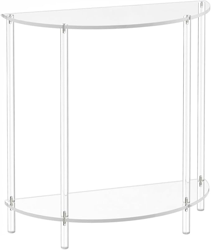 Portable Acrylic Corner Shelf Table with Two Tiers for Efficient Use of Space Saving in Any Room Organization