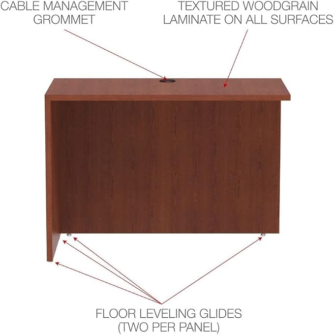 Alera Valencia Series Reversible Return/Bridge Shell, 42w x 23-5/8d, Medium Cherry