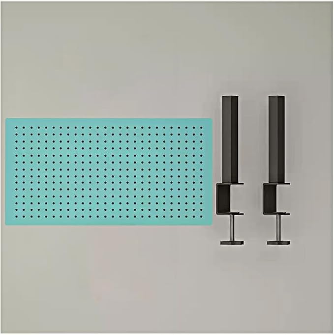 Clamp on Desk Organizer Shelf, Metal Desk Partition Panel, Desk Extender with Pegboard, Multifunctional Desktop Display Stand,Blue,Extra Large