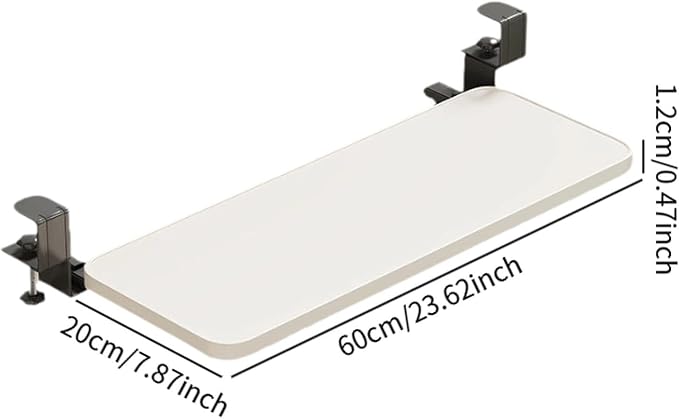 Desk Extend Tray Desk Extend Shelf Board Ergonomic Table Mount Portable Home Office Wrist Support Arm Rest Expansion, 60cmx20cmx1.2cm