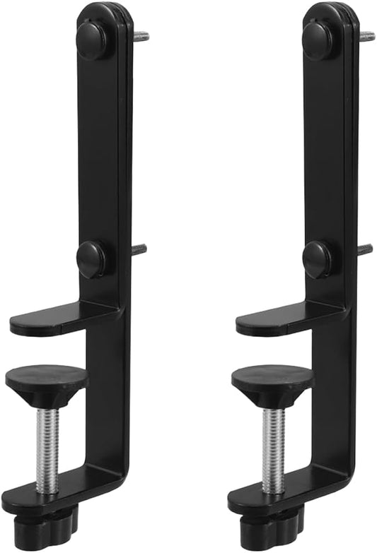 NUOBESTY 1 Pair Black T-Shaped Metal Pegboard Holder for Desk Edge Mounting Table Pegboard Display Brackets Work from Home Accessories
