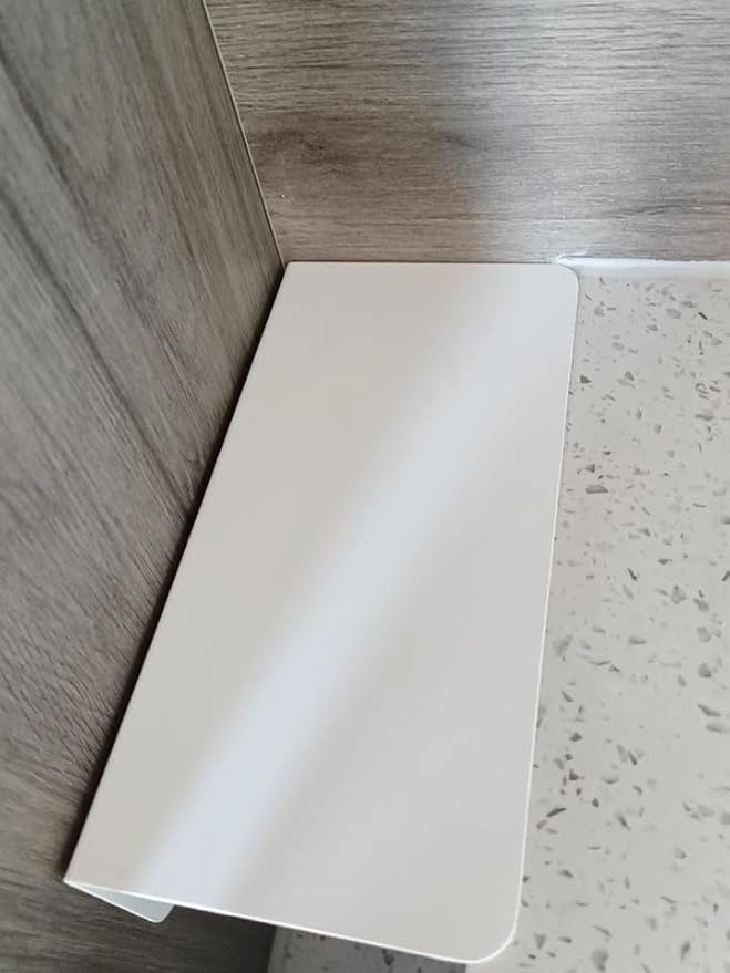 Metal Kitchen Refrigerator Gap Partition Countertop Gap Extension Board, Refrigerator Side Partition, Gap Covers Between Countertop And Walls, No Drill (White, 7.87 * 3.93 inch)