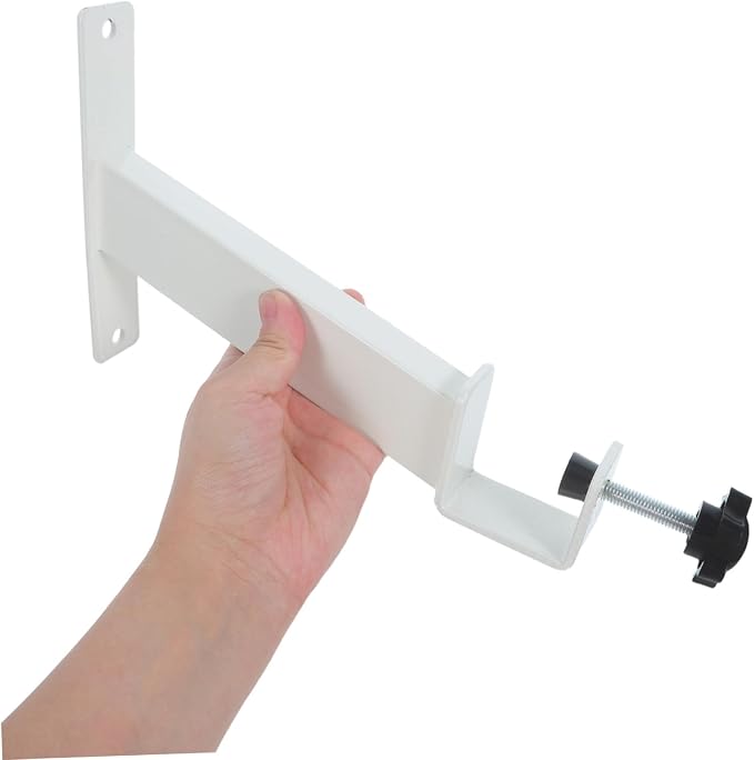 BESTYASH 2pcs White C Clamp Table Extension Bracket Legs, Heavy Duty Thickened Carbon Steel Desk Height Riser Supports for Home Office Desktop Shelf Organizer