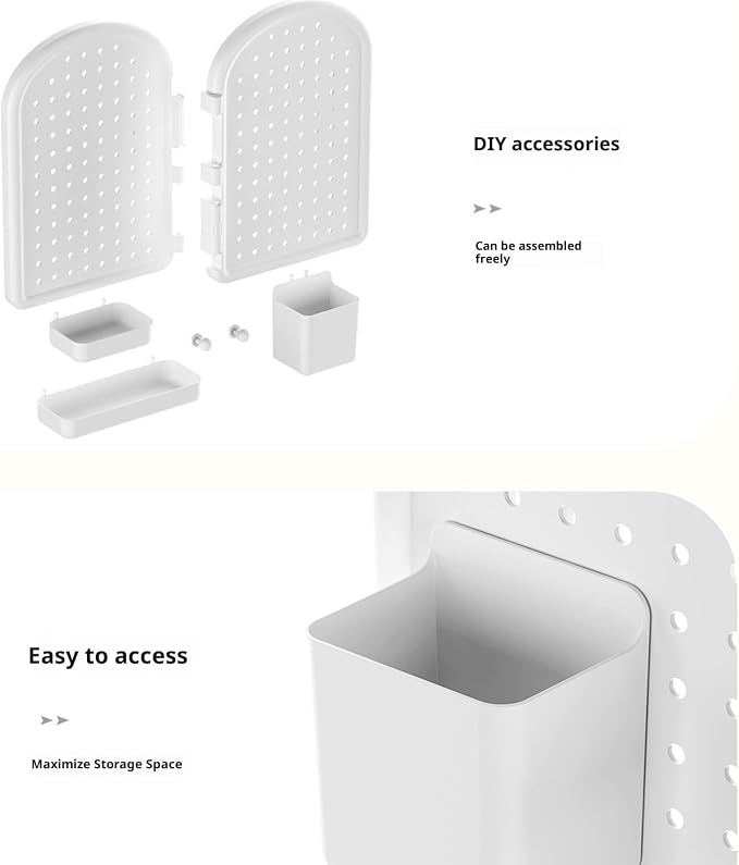 Corner Mounted Wall Organizers Adjustable Pegboard Shelf Space Saving Designs for Study Desk Workspaces Storage