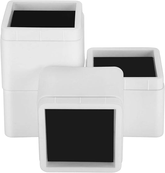 BTSD-home Bed Risers 3 Inch Heavy Duty Stackable Furniture Risers for Sofas Table Couch Chair Bed Raisers Set of 4 White