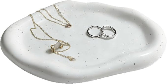 CHENACC Cloud Ceramic Jewelry Tray, Small Decorative Dish for Home Accessories. Perfect Personalized Birthday for Women, Sisters,Girlfriend and Mother, Long Shape