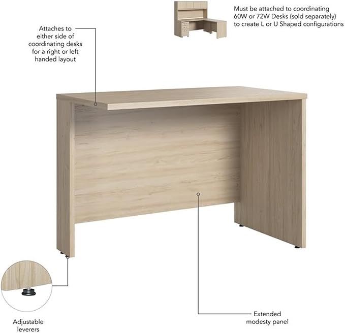 BBF Studio C 42W Desk Return in Natural Elm - Engineered Wood