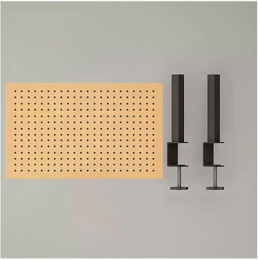 Clamp on Desk Organizer Shelf, Metal Desk Partition Panel, Desk Extender with Pegboard, Multifunctional Desktop Display Stand,Orange,Large
