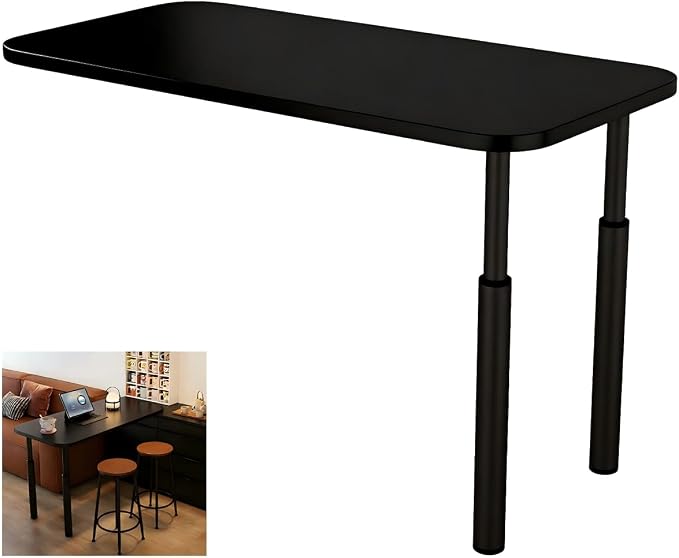 CycleCrew Large L-Shaped Desk Extension, 47.2" L Freestanding Desk Extender with Adjustable Height, Full-Size Tabletop Extension for Existing Desk, Space Saving Workstation Expansion for Home Office